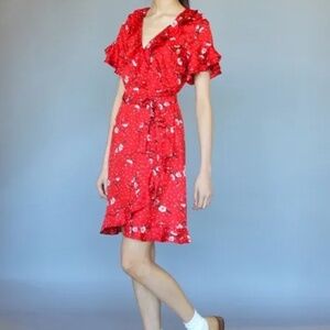 Anthropologie Hi There by Karen Walker Cereja Cherry Wrap Dress | NWT | Size 8